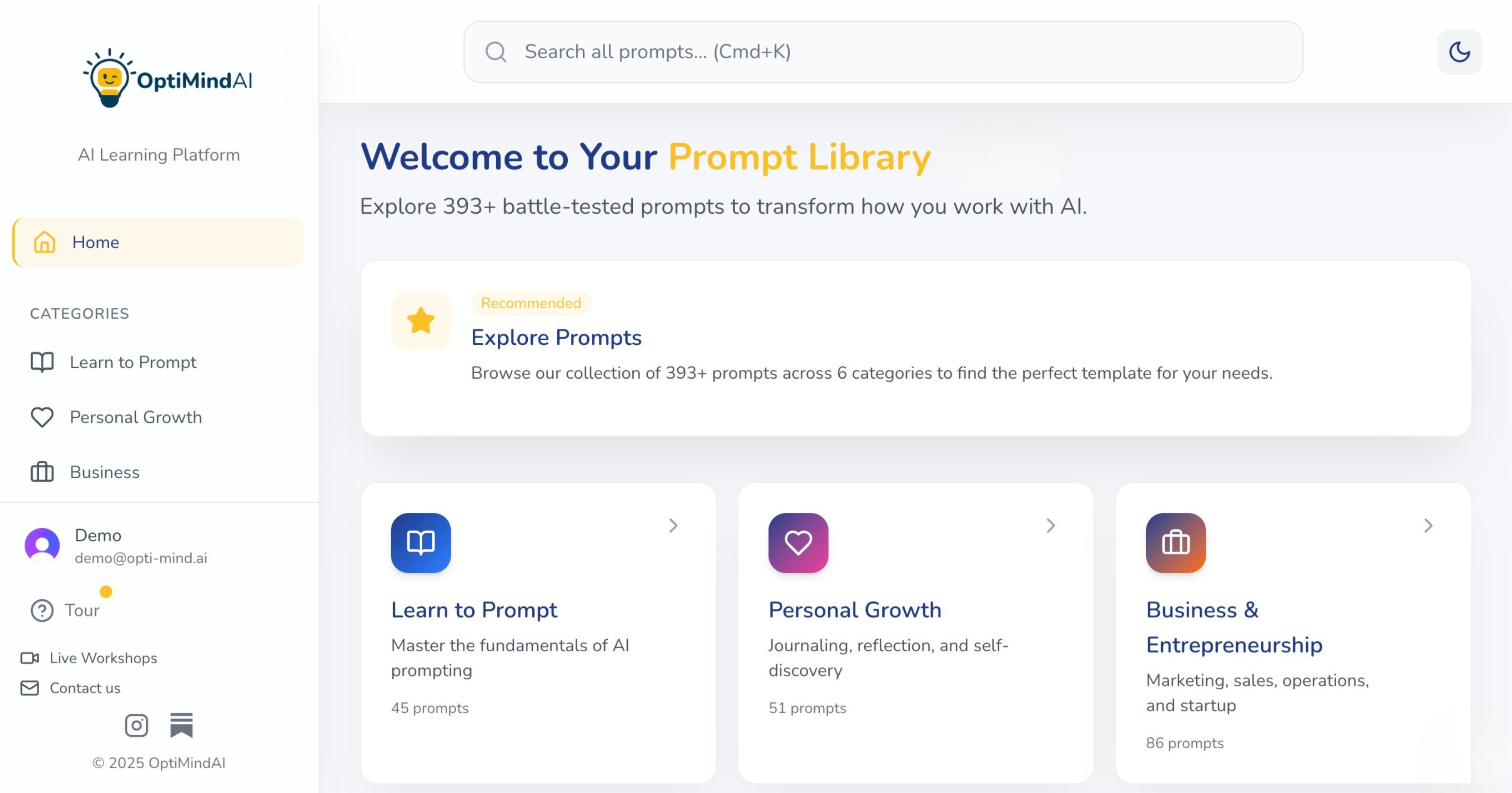 AI Dashboard Interface